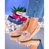 Resti Openwork light brown women's moccasins with decorative crystals Cizzas | ePonuda.com