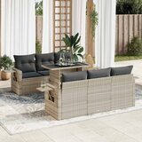 vidaXL 7-dijelni set vrtnih sofa svjetlosivi od poliratana | shoptok.hr