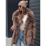 DStreet Women's winter jacket FURSOFT quilted with hood dark beige | Eponuda.ba