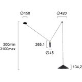  Luster na sajli ALTO 1xE27/60W/230V crne boje | Eponuda.com