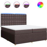 vidaXL Box spring postelja z vzmetnico temno rjav 200x200 cm blago, (21310948) | Shoptok.si