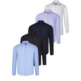 Dewberry FIVE SET G726 SHIRT-BLACK-WHITE-NAVY BLUE-BLUE-LILAC | shoptok.hr