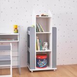 Kinder Home raketa sa rotirajućim odsekom za 360 stepeni sa policama u 4 nivoa, drvena - za odlaganje knjiga i igračaka bela/siva ( TF-6914 | Eponuda.com