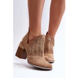 Boto Women's Beige Openwork Ankle Boots with Stiletto Heels Niartima | Shoptok.si