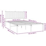  Metalni okvir za krevet s uzglavljem crni 120x200 cm | shoptok.hr