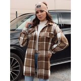 DStreet Kurtka damska oversize PLAIDIFY koszulowa beżowa | Shoptok.si