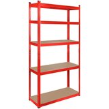 Rebel Metalna montazna polica 180x90x40 cm 5x150kg crvena boja RB-1251R Cene
