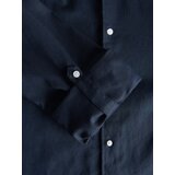 Reserved - Regular fit košulja s mješavinom lana - mornarsko plava | shoptok.hr