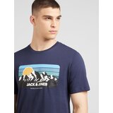 Jack & Jones Majica 'JJPEAK' mornarsko plava / žuta / crna / bijela | shoptok.hr