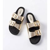 Gemre Golden lacquered mules with buckles Norcross | Shoptok.si