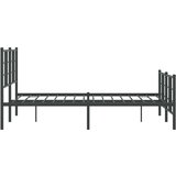 Metalni Kovinski posteljni okvir z vzglavjem in vznožjem črn 120x200 cm | Shoptok.si