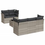  6-dijelni set vrtnih sofa od poliratana s jastucima svjetlosivi | shoptok.hr