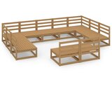 vidaXL Vrtna sedežna garnitura 11-delna trdna borovina, (20968948) | Shoptok.si