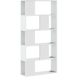 Furnova Knjižna omara 5-nadstropna bela 80,5x23,5x162,5 cm inž. les, (21951021) | Shoptok.si