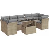  8-dijelni set vrtnih sofa od poliratana s jastucima bež | shoptok.hr