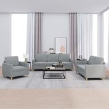  3-dijelni set sofa s jastucima svjetlosivi od tkanine | shoptok.hr