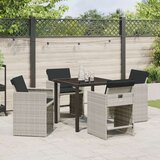 vidaXL 5-delni set vrtnih jedilnih stolov z blazinami svetlo sivega poli ratana | Shoptok.si