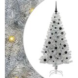  Božićno drvce s 150 LED svjetlima s stalakom Srebrno 150 cm PET | shoptok.hr