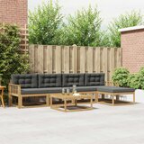  Set vanjskih sofa 6 kom. Bijela i antracit Poliester | shoptok.hr