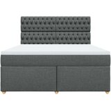 vidaXL Box spring postelja z vzmetnico temno siva 180x200 cm blago | Shoptok.si