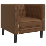 vidaXL Chesterfield fotelja od umjetne brušene kože smeđa | shoptok.hr