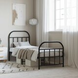  okvir kreveta uzglavlje i podnožje crni 75x190 cm | shoptok.hr