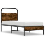  Okvir kreveta bez madraca dimljena boja hrasta 75x190 cm drveni | shoptok.hr