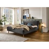 Meise Möbel Antracitno sivi tapecirani bračni krevet s prostorom za pohranu s podnicom 180x200 cm Mattis – | shoptok.hr
