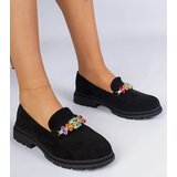 D/CEO marka niezdefiniowana Black loafers decorated with stones Liliana | Shoptok.si