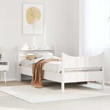  Okvir kreveta s uzglavljem bijeli 75x190 cm od borovine | shoptok.hr