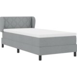 vidaXL Box Spring Postelja z Blazino Svetlo Siva 90x190 cm Tkanina | Shoptok.si