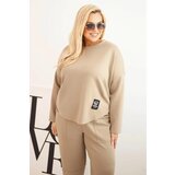 Kesi Włoski Plus Size women's set butter sweatshirt and pants with pockets fango Cene