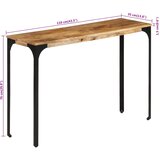  Konzolni stol smeđi 110x35x76cm od masivno drvo manga i željezo | shoptok.hr
