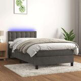  Box spring postelja z vzmetnico LED temno siva 90x200 cm žamet, (20930252) | Shoptok.si