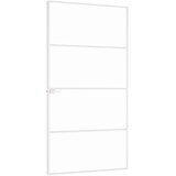 Sobna vrata bijela 102x201,5 cm kaljeno staklo i aluminij tanka | shoptok.hr