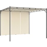 vidaXL vrtni paviljon s stransko zaveso 3x3x2,25m krem Cene