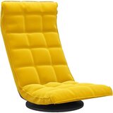 vidaXL Vrtljiv talni stol rumen žamet | Shoptok.si