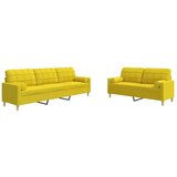  2-dijelni set sofa s ukrasnim jastucima svjetložuti od tkanine | shoptok.hr