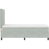 Box Spring Krevet s Madracem &amp LED Osvjetljenjem Svjetlosiva 90x200 cm Baršun | shoptok.hr