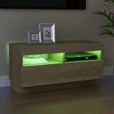 TV ormarić s LED svjetlima boja hrasta sonome 80x35x40 cm | shoptok.hr
