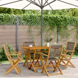 vidaXL Zložljivi vrtni stoli 4 kosi sivi trden akacijev les