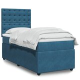  The Living Store Box spring postelja z vzmetnico temno modra 80x200 cm žamet - Box Spring Postelja, (21458134) Cene