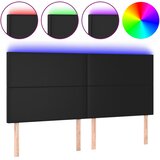  LED uzglavlje crno 160x5x118/128 cm od umjetne kože | shoptok.hr