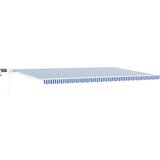  Skrovita tenda Plava i bijela 600 × 300 cm Poliester i aluminij | shoptok.hr