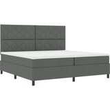 vidaXL Kutna opružna postelja s madracem Tamno siva 200x200 cm Tkanina | shoptok.hr