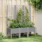 vidaXL Vrtna sadilica s rešetkom svjetlosiva 120 x 40 x 142 cm PP Cijene