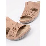 Shelvt Flip-flops on a low wedge powder pink | Shoptok.si
