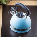 Kinghoff KH-1857 čajnik s zviždaljkom 1,8 L – nerjaveče jeklo, indukcija, zložena ročica, modra | Shoptok.si