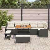  Sjedeća garnitura za vrt 9 kom. Crna poliratan 287,5 x 122,5 x 85 cm | shoptok.hr