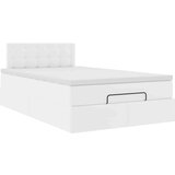 vidaXL Otomanski posteljni okvir z vzmetnico bel 120x190 cm um. usnje | Shoptok.si
